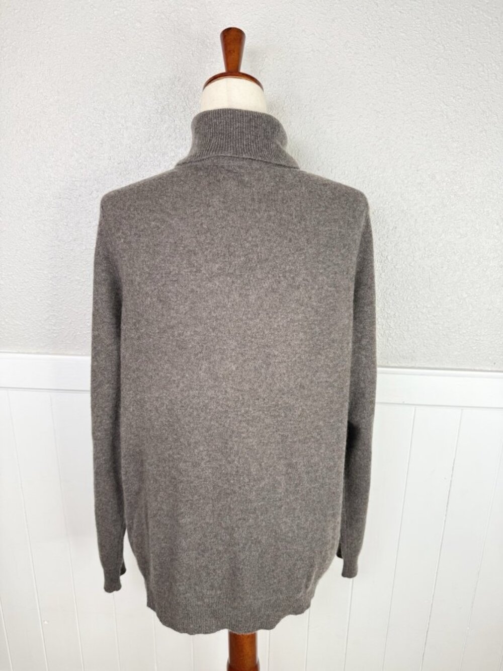 Charter Club Cashmere Luxury Turtleneck Sweater Womens XL Taupe Classic - Picture 4 of 8